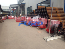 福瑞得機械激光整平機、座駕壓路機、手扶壓路機、大灌縫機等及時包裝發(fā)貨